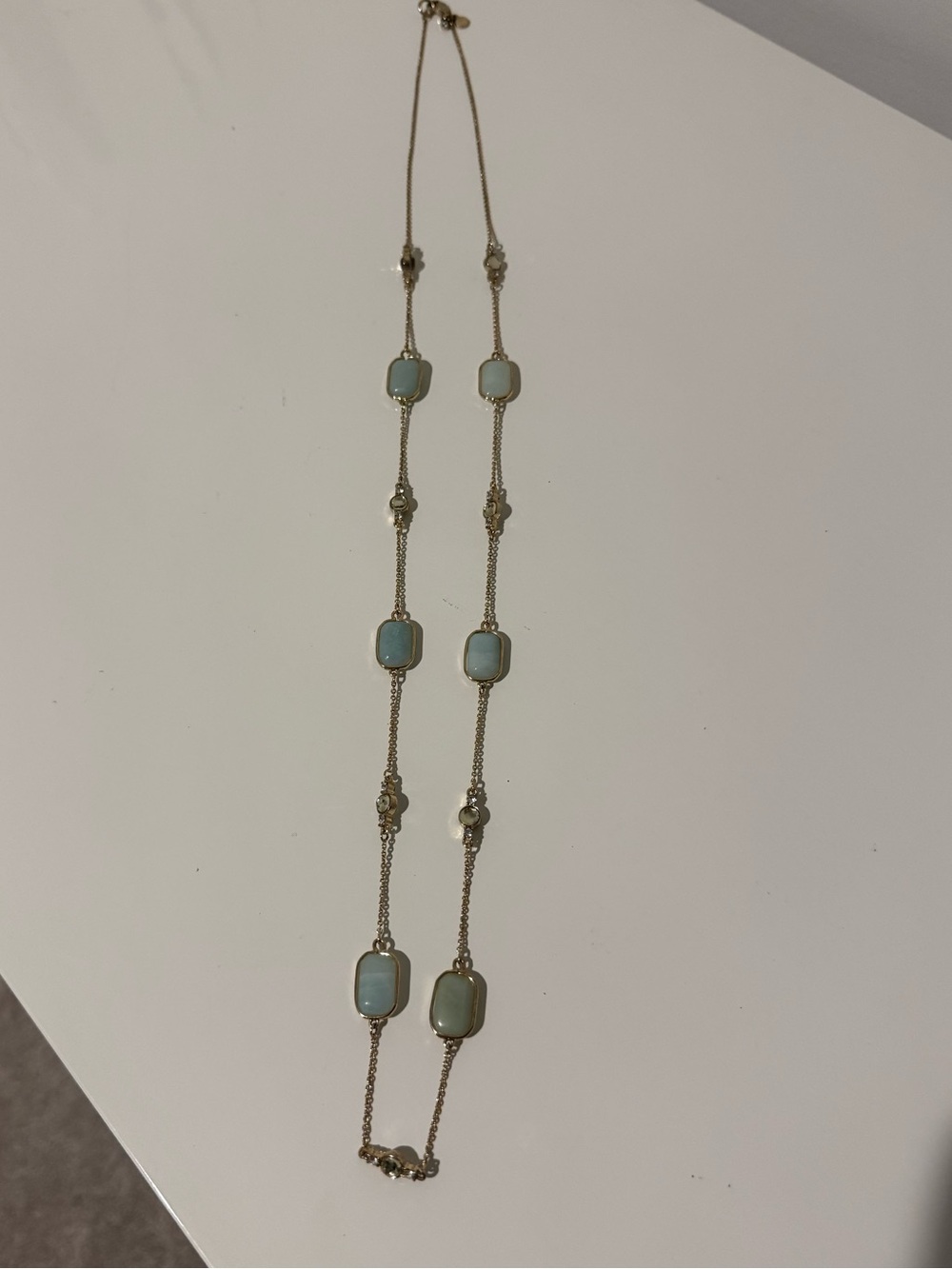 Ann Taylor Gold-Tone Necklace with Light Blue Stones